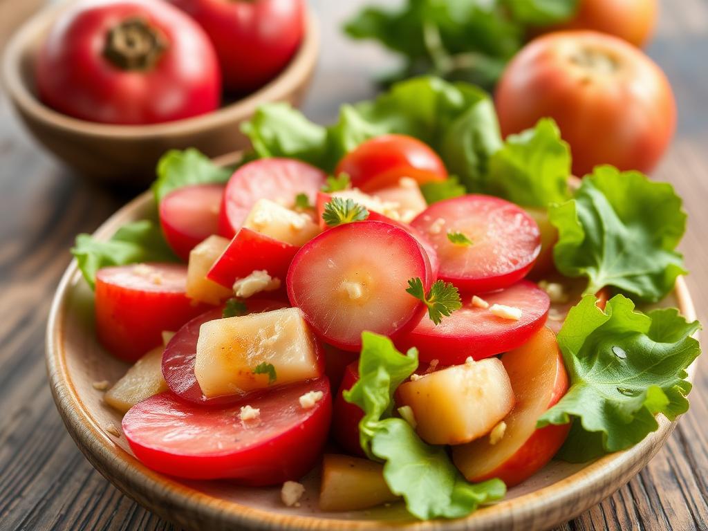 Salade de chou rouge aux pommes et aux noix