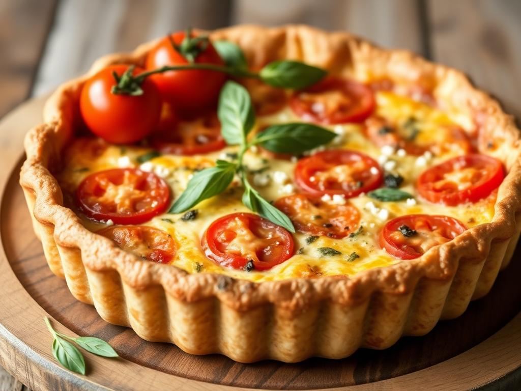 Quiche provençale aux tomates et fromage de chèvre