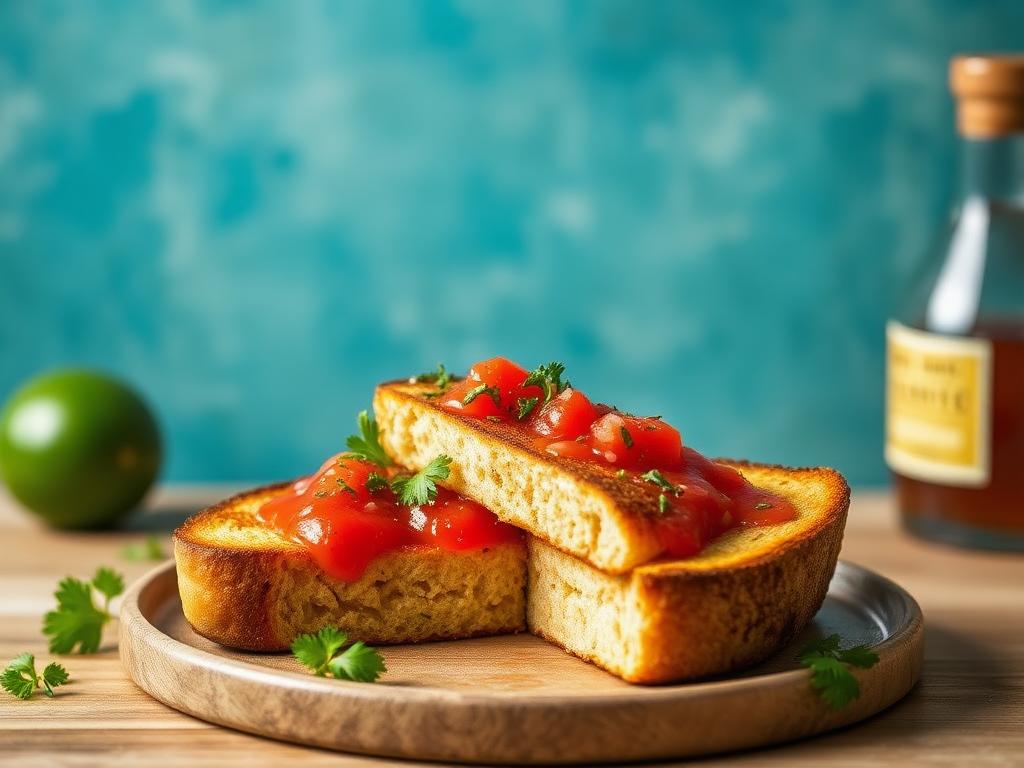 Avocado toast doré au four à la salsa pimentée