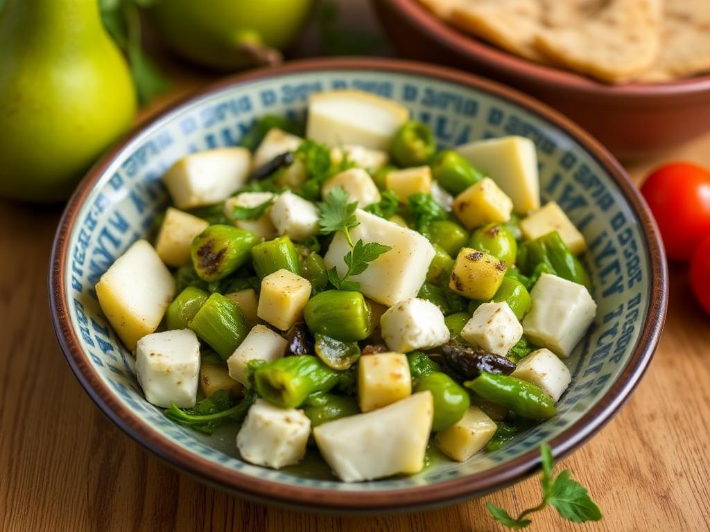 Chakchouka verte aux poireaux, cresson et fromage de brebis