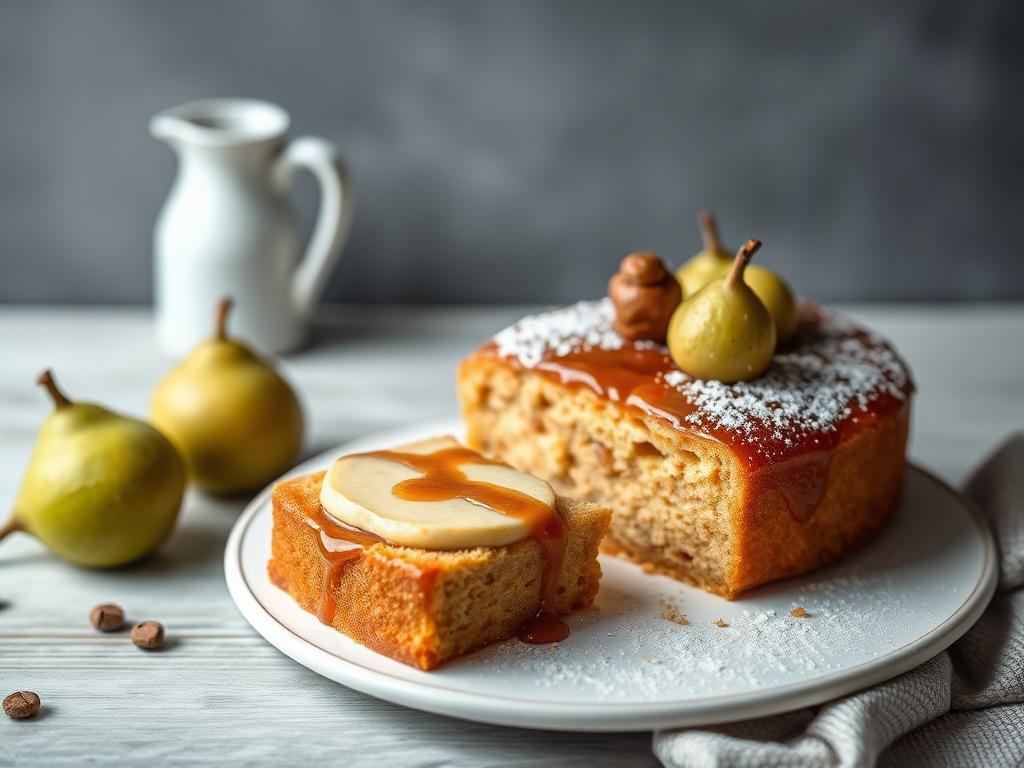 Gâteau moelleux aux poires et à la crème de marrons