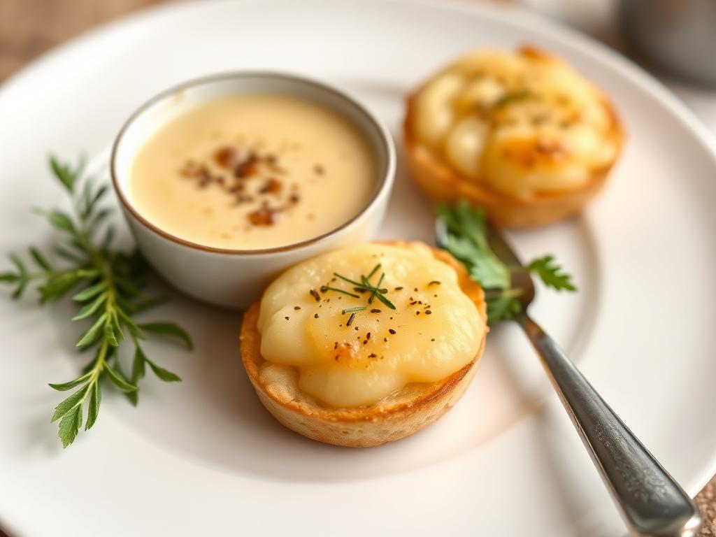 Soupe de panais, pommes de terre, et tartines poires-fromage bleu