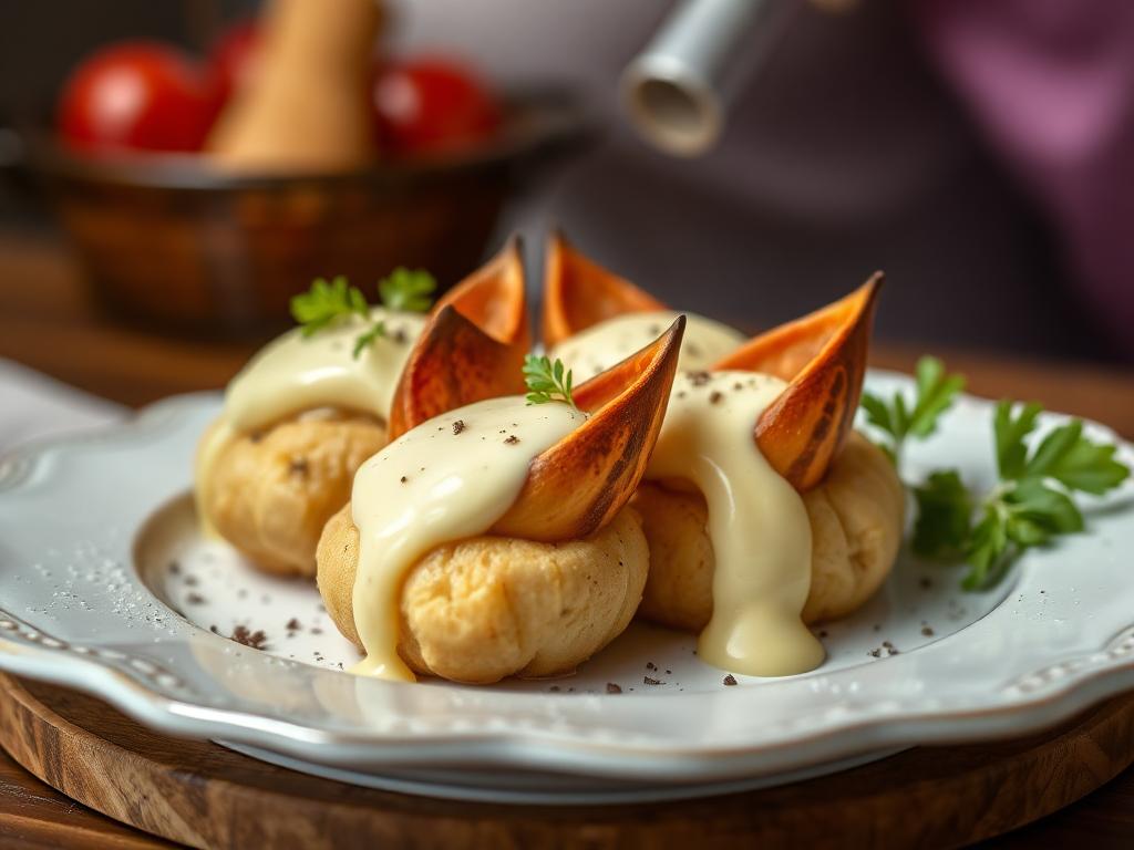 Bouchées à la reine aux noix de saint-jacques et à la béchamel