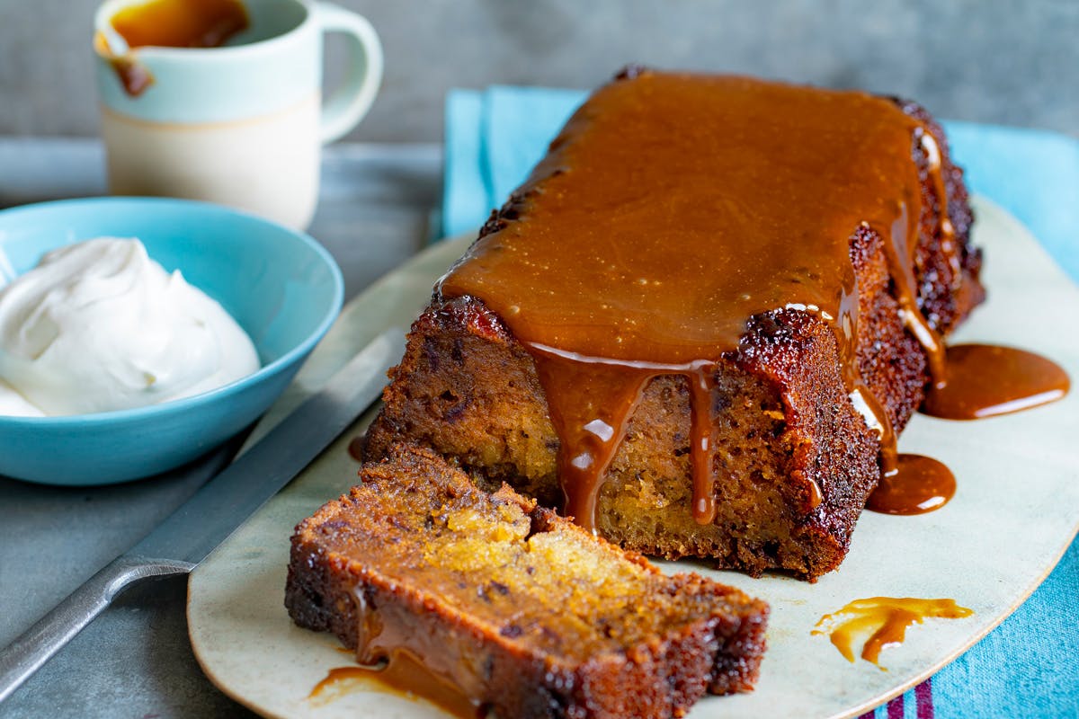 Sticky date pudding renversé au café